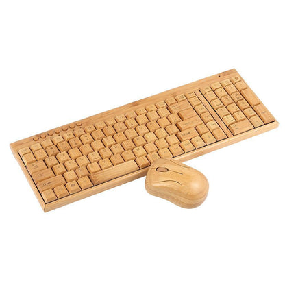 Exotic Bamboo Keyboard and Mouse Set