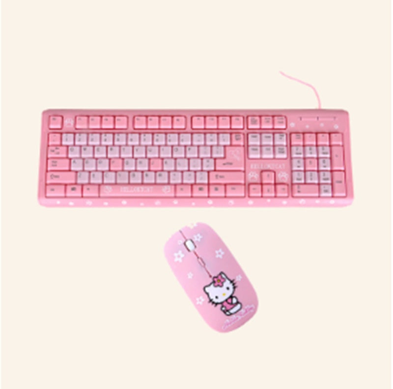 Cartoon Cute Pink Waterproof Wired Keyboard Home