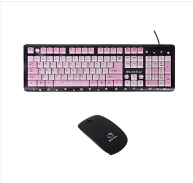 Cartoon Cute Pink Waterproof Wired Keyboard Home