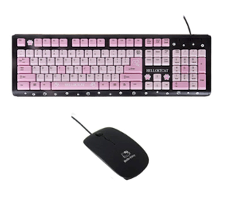 Cartoon Cute Pink Waterproof Wired Keyboard Home