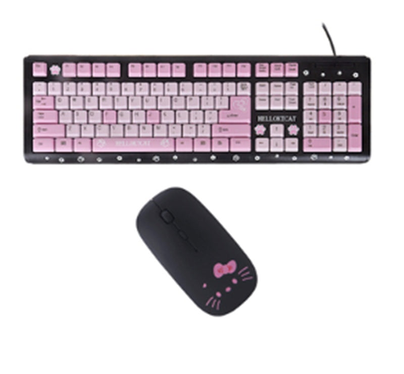 Cartoon Cute Pink Waterproof Wired Keyboard Home