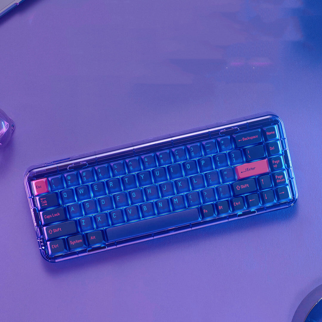 Tri-mode Transparent Mechanical Keyboard Wireless Bluetooth