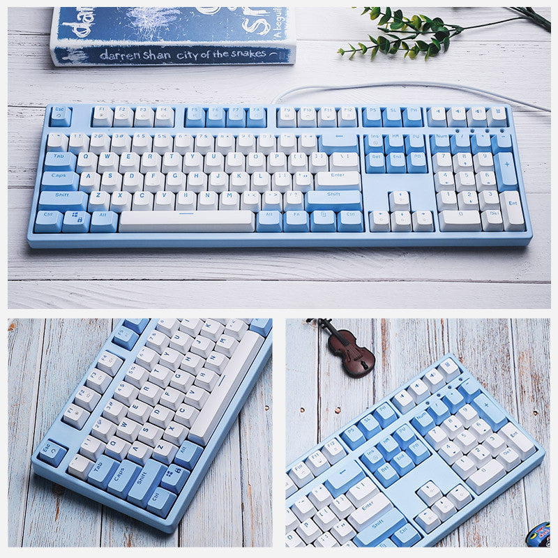 Mechanical Keyboard Sea Rhyme Light Blue Cyan Axis Red Axis Gaming