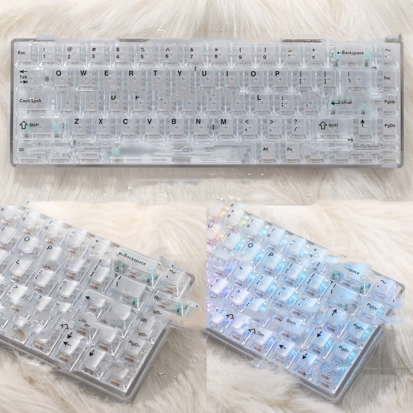 Transparent Three-Mode Mechanical Keyboard: Hot-Swappable and Wireless Bluetooth