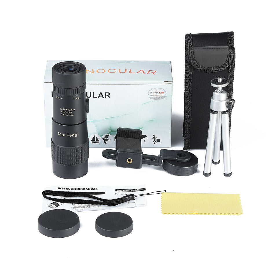 40x40 Monocular Telescope with Retractable Zoom