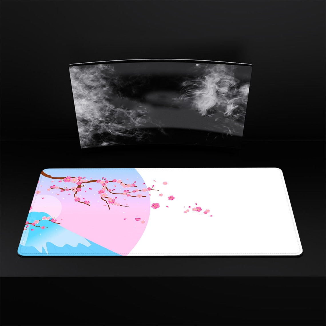 Flower Pad Large Black Gaming Mouse Pad