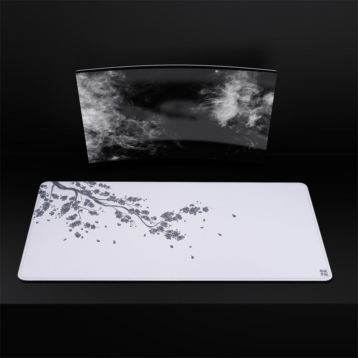 Flower Pad Large Black Gaming Mouse Pad