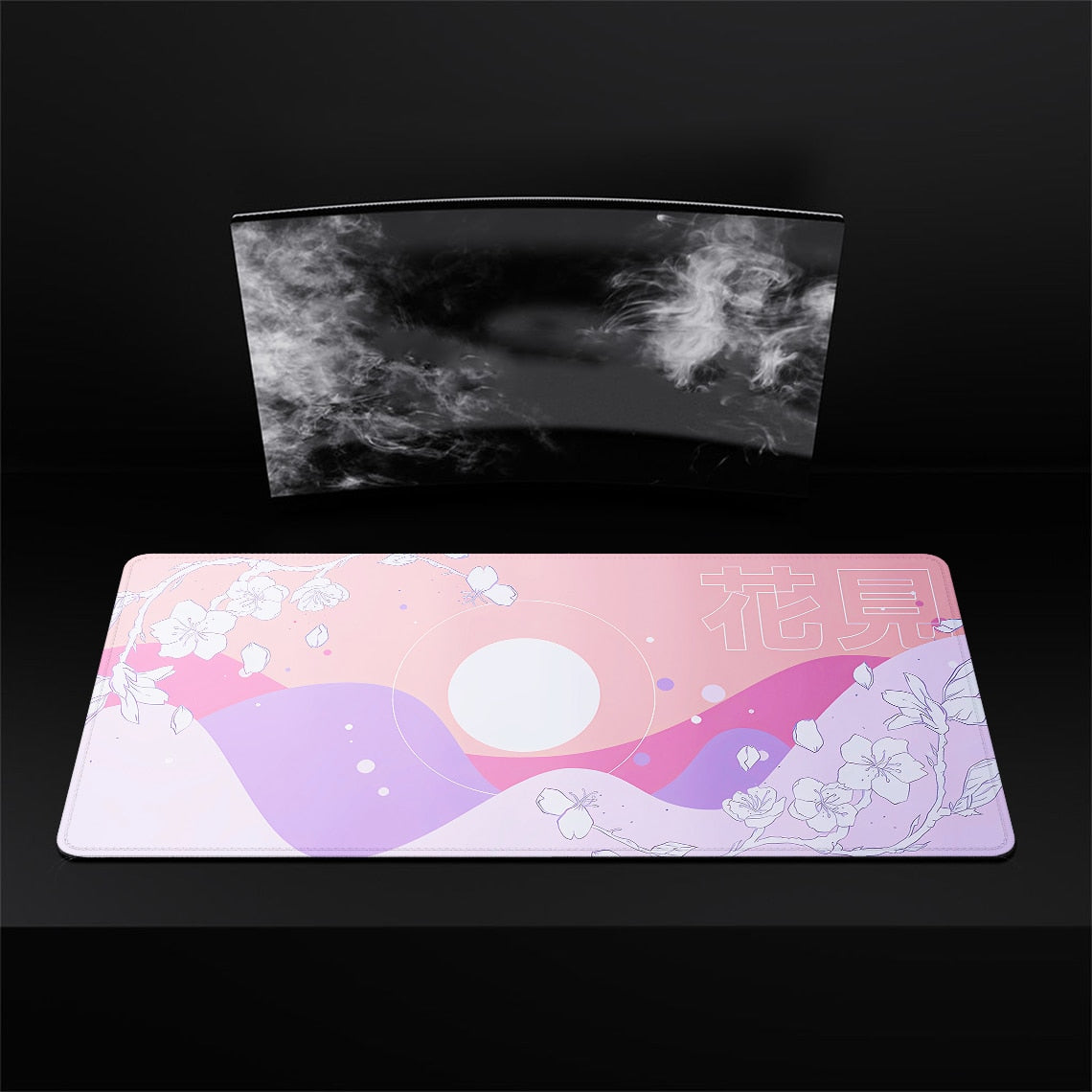 Flower Pad Large Black Gaming Mouse Pad