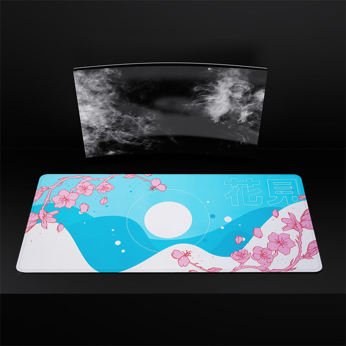 Flower Pad Large Black Gaming Mouse Pad