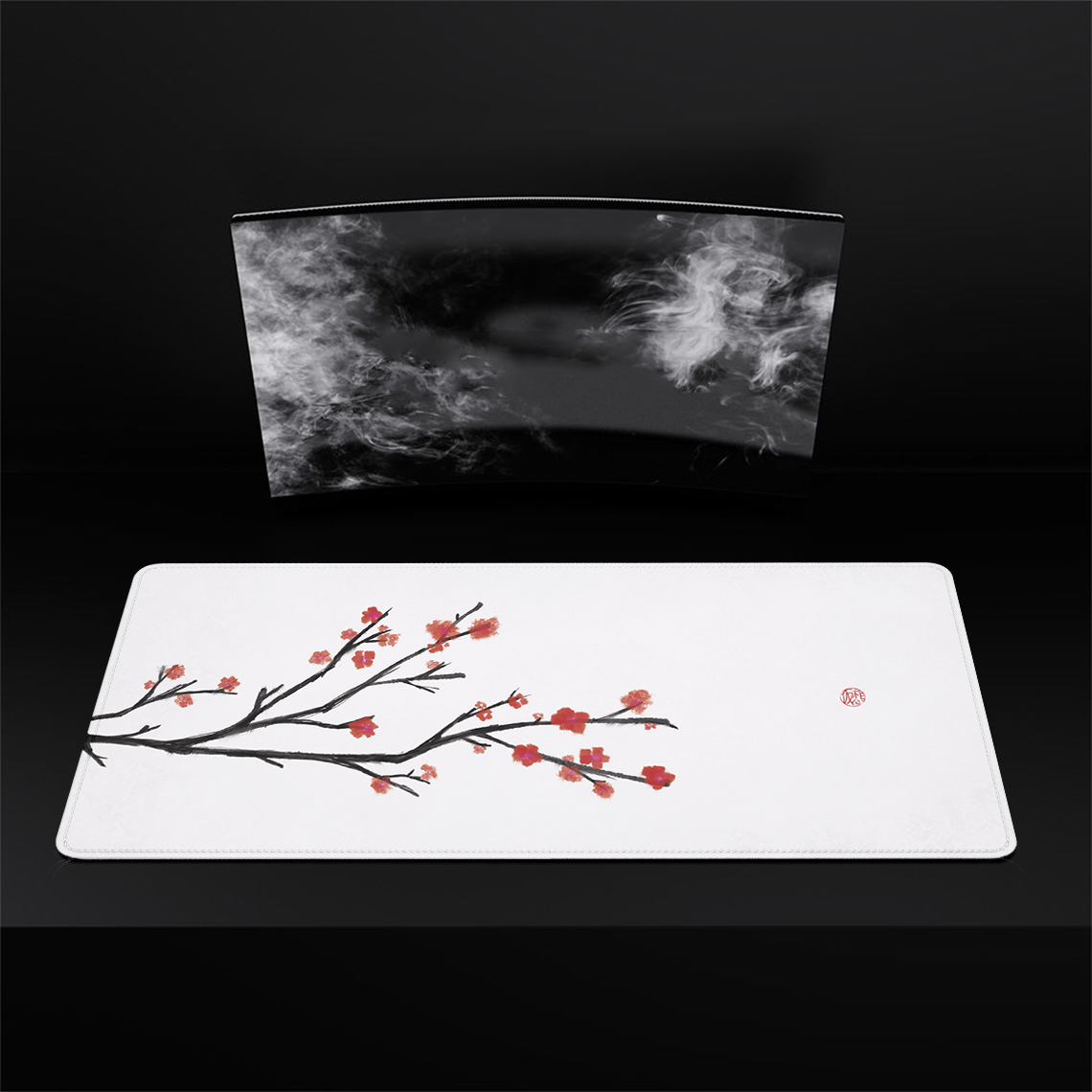 Flower Pad Large Black Gaming Mouse Pad