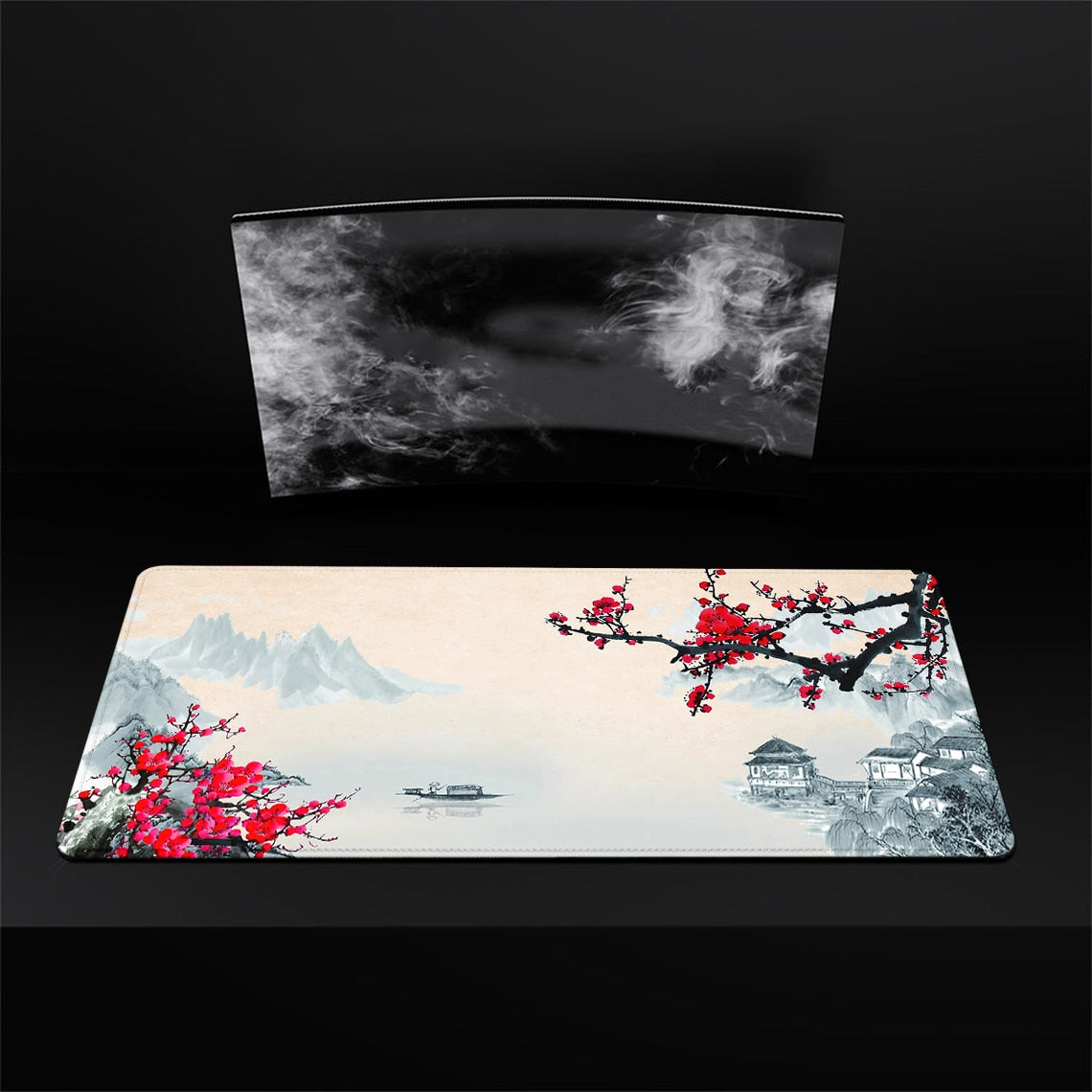 Flower Pad Large Black Gaming Mouse Pad