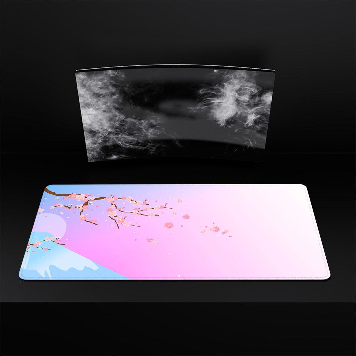 Flower Pad Large Black Gaming Mouse Pad