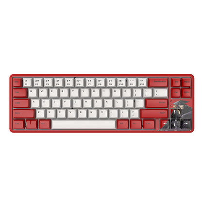 Bluetooth 5.0 Dual-Mode Mechanical Keyboard with 68 Cream Switch Keys