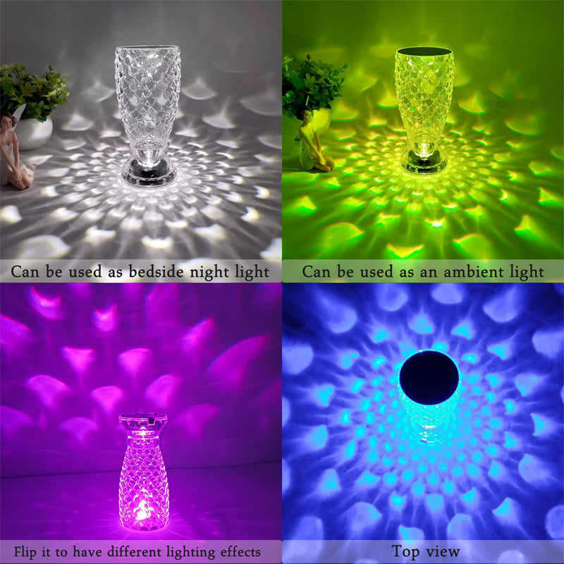 Fish Scale Lamp With USB Port LED Rechargeable Touch Night Light Callipson