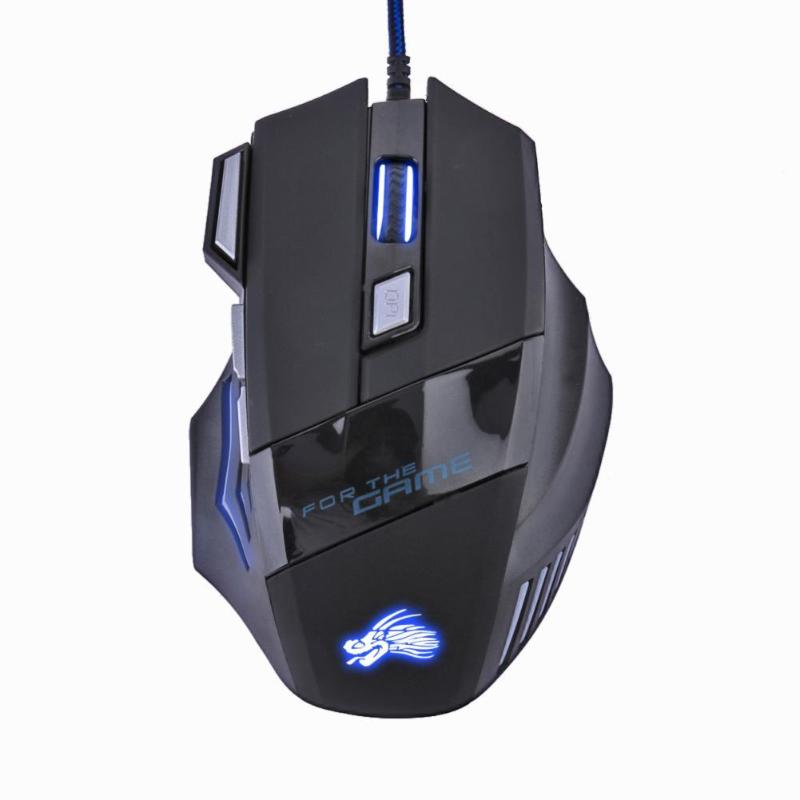 Wired Gaming Mouse 5500DPI 7-Color LED Backlight Optical Mouse Gamer USB 7 Buttons Callipson