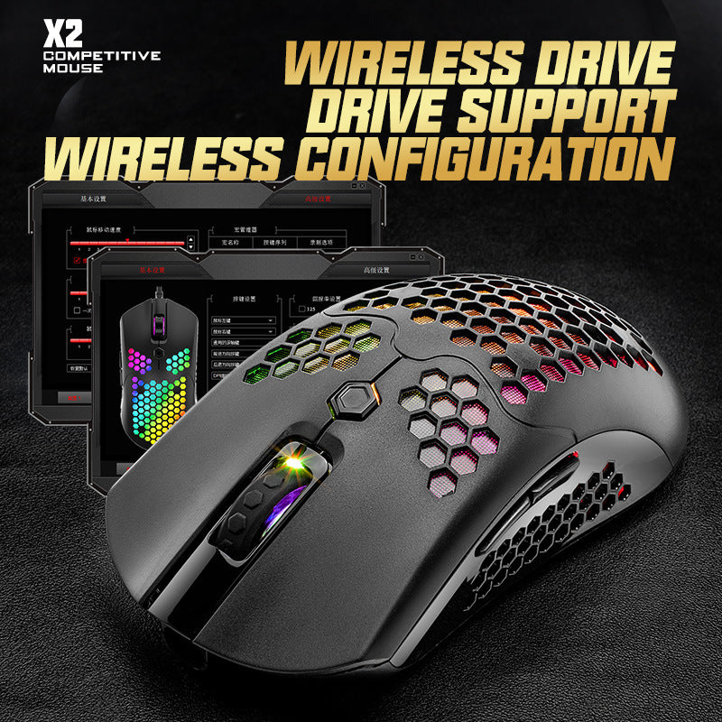 Free Wolf X2 wireless mouse RGB dual-mode game mouse Callipson