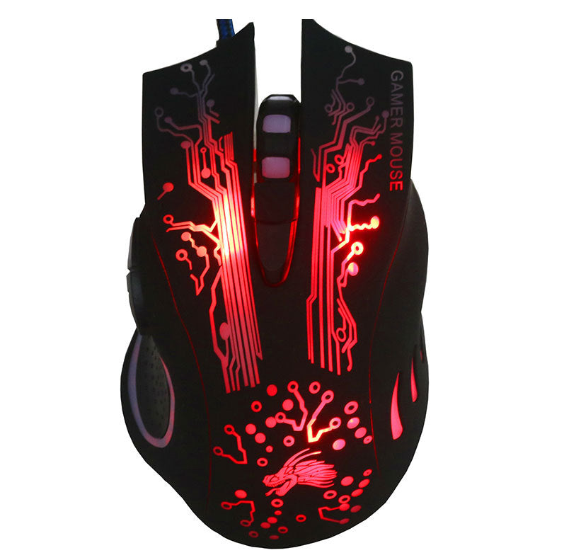 Wired Gaming Mouse 5500DPI 7-Color LED Backlight Optical Mouse Gamer USB 7 Buttons Callipson