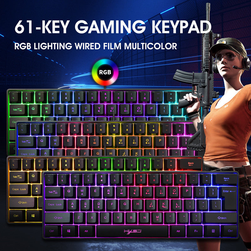 61-key Mechanical Gaming Membrane Keyboard RGB Light