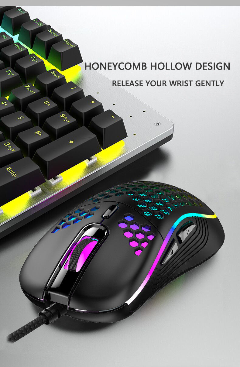 Hollow Hollow Lightweight Wired Gaming Mouse Wired USB Colorful Glow Callipson