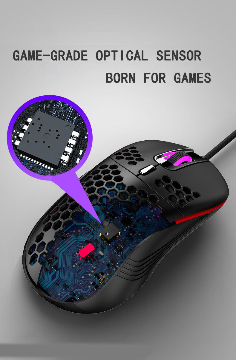 Hollow Hollow Lightweight Wired Gaming Mouse Wired USB Colorful Glow Callipson