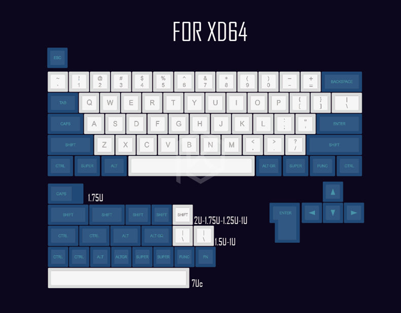 Keycap Blue And White Keyboard Laser Engraving Callipson