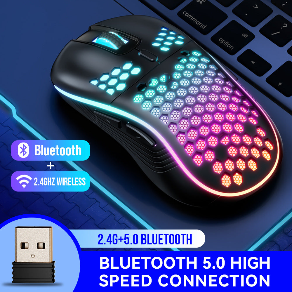 SA-1 Dual Mode Honeycomb Shell RGB Wireless Bluetooth Computer Gaming Mouse Callipson