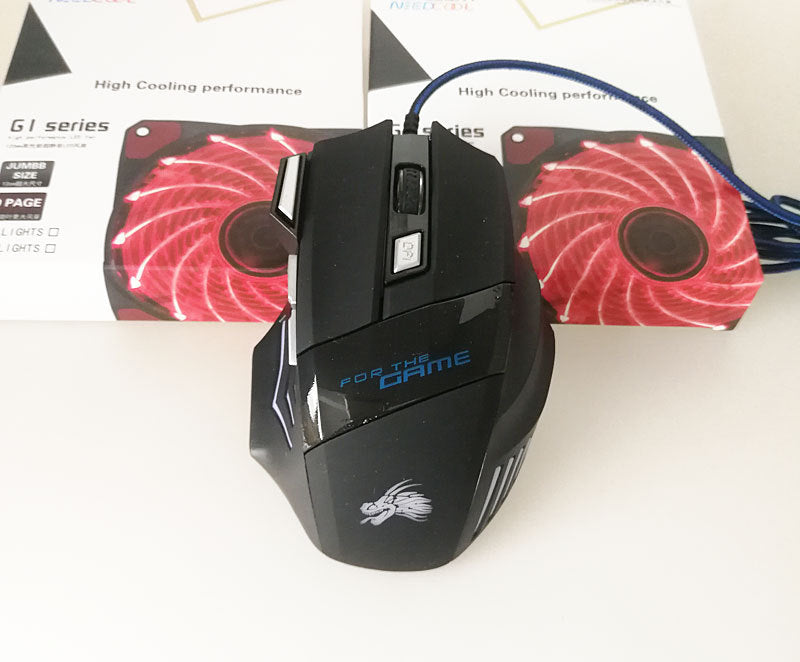 Wired Gaming Mouse 5500DPI 7-Color LED Backlight Optical Mouse Gamer USB 7 Buttons Callipson