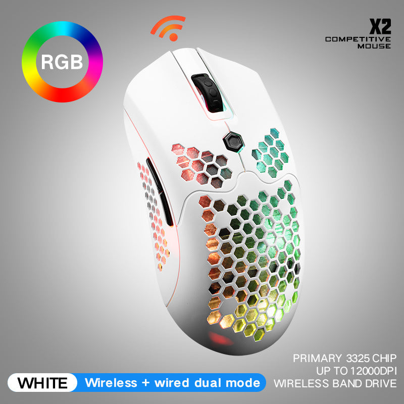 Free Wolf X2 wireless mouse RGB dual-mode game mouse Callipson