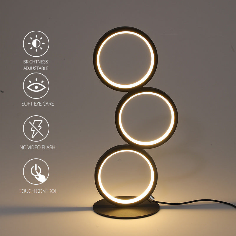 Circle Personality Three-tone Light LED Eye Protection Table Lamp Callipson