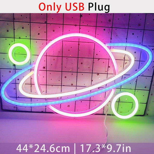 Planet Shape Neon Wall Light Callipson