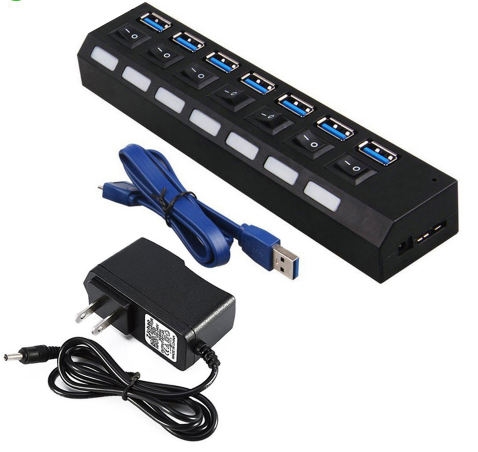 POWER 7PORT  ADAPTER USB3.0 EXTERNAL HUB HIGH SPEED Callipson