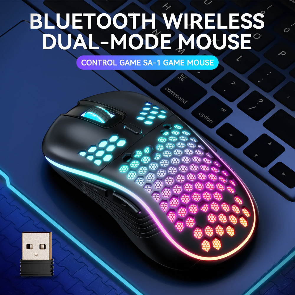 SA-1 Dual Mode Honeycomb Shell RGB Wireless Bluetooth Computer Gaming Mouse Callipson