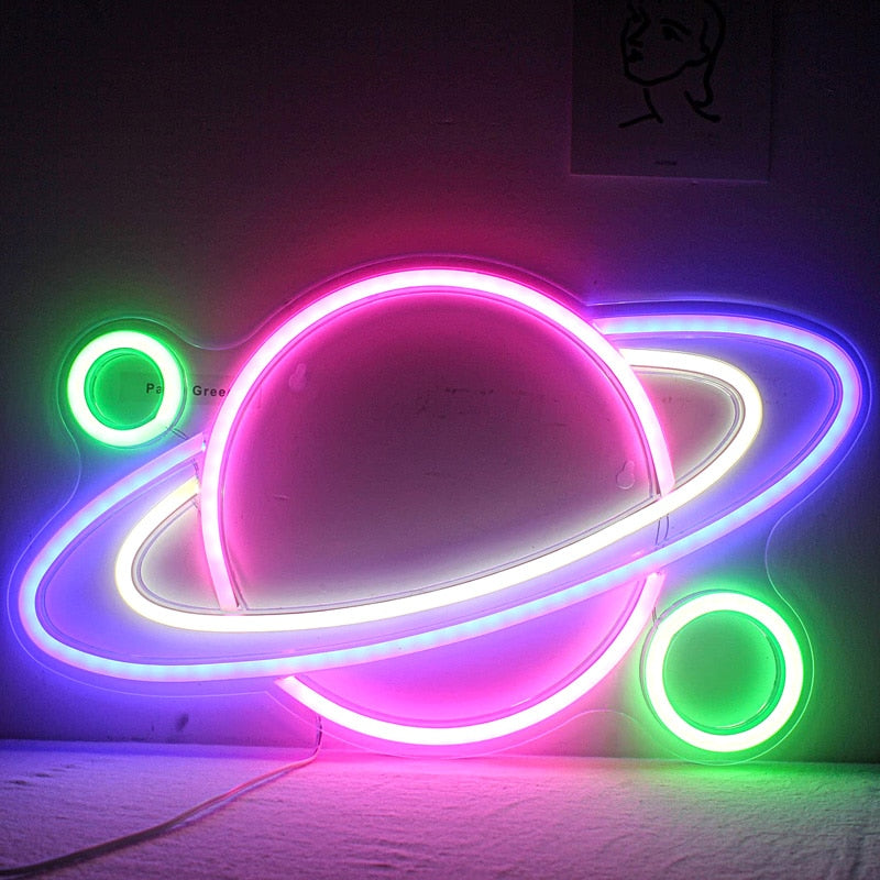 Planet Shape Neon Wall Light Callipson