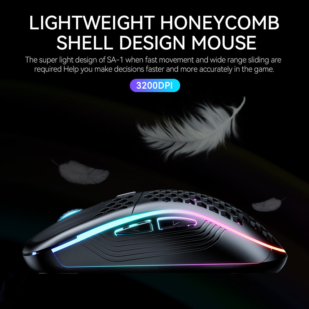 SA-1 Dual Mode Honeycomb Shell RGB Wireless Bluetooth Computer Gaming Mouse Callipson