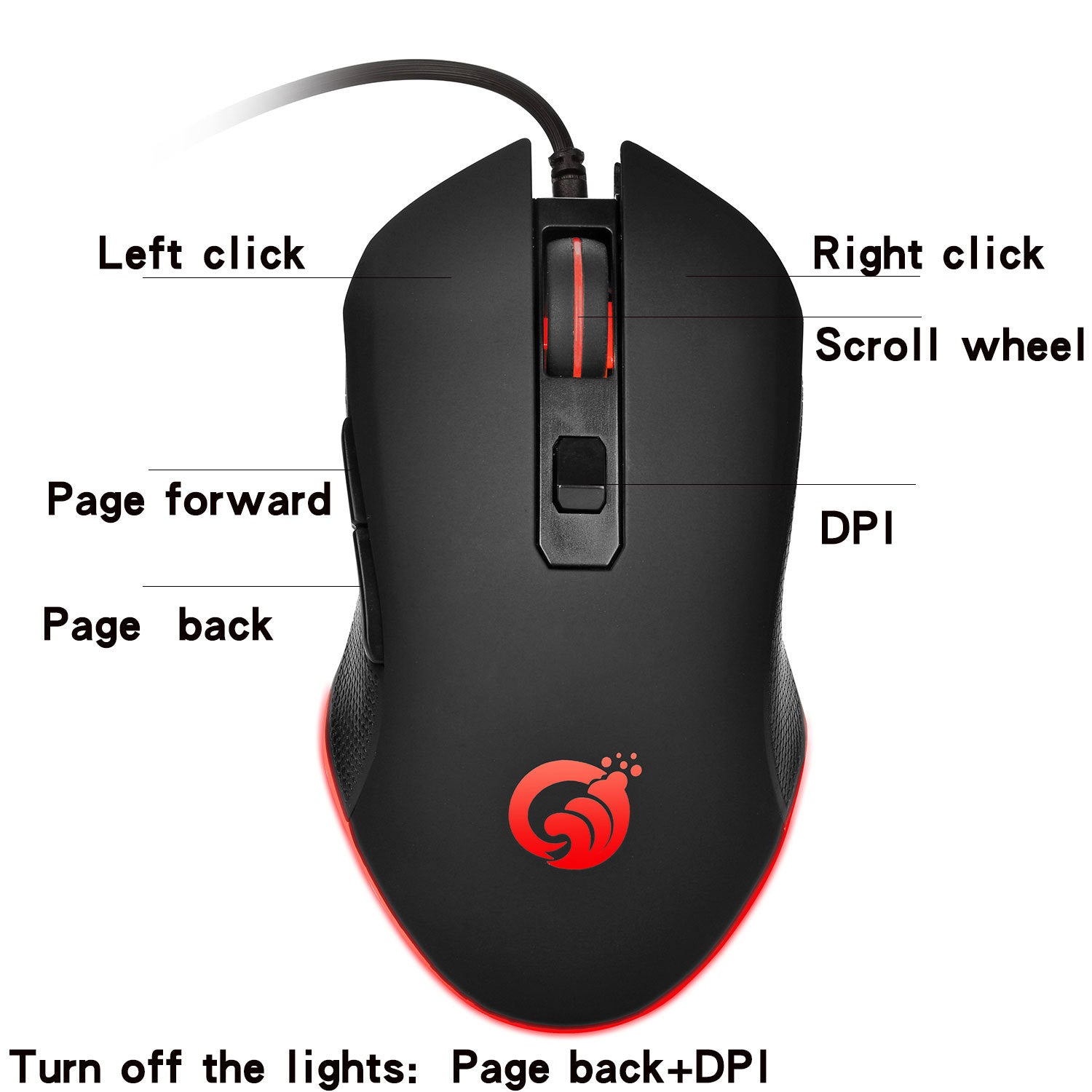 Wired gaming mouse glows Callipson