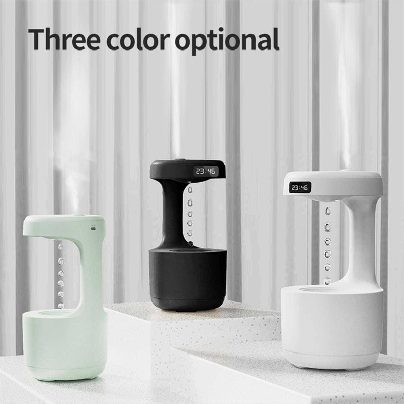 Anti-Gravity Humidifier With Clock Water Drop Backflow Aroma Diffuser