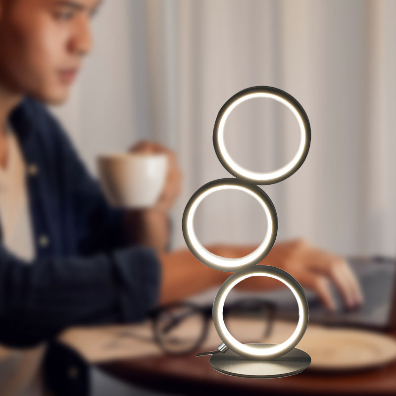 Circle Personality Three-tone Light LED Eye Protection Table Lamp Callipson