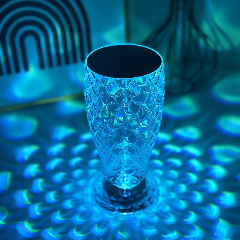 Fish Scale Lamp With USB Port LED Rechargeable Touch Night Light Callipson