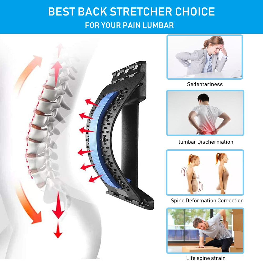 Multi-level Adjustable Back Massager Stretcher Waist Neck Stretch Fitness and Relaxation Callipson