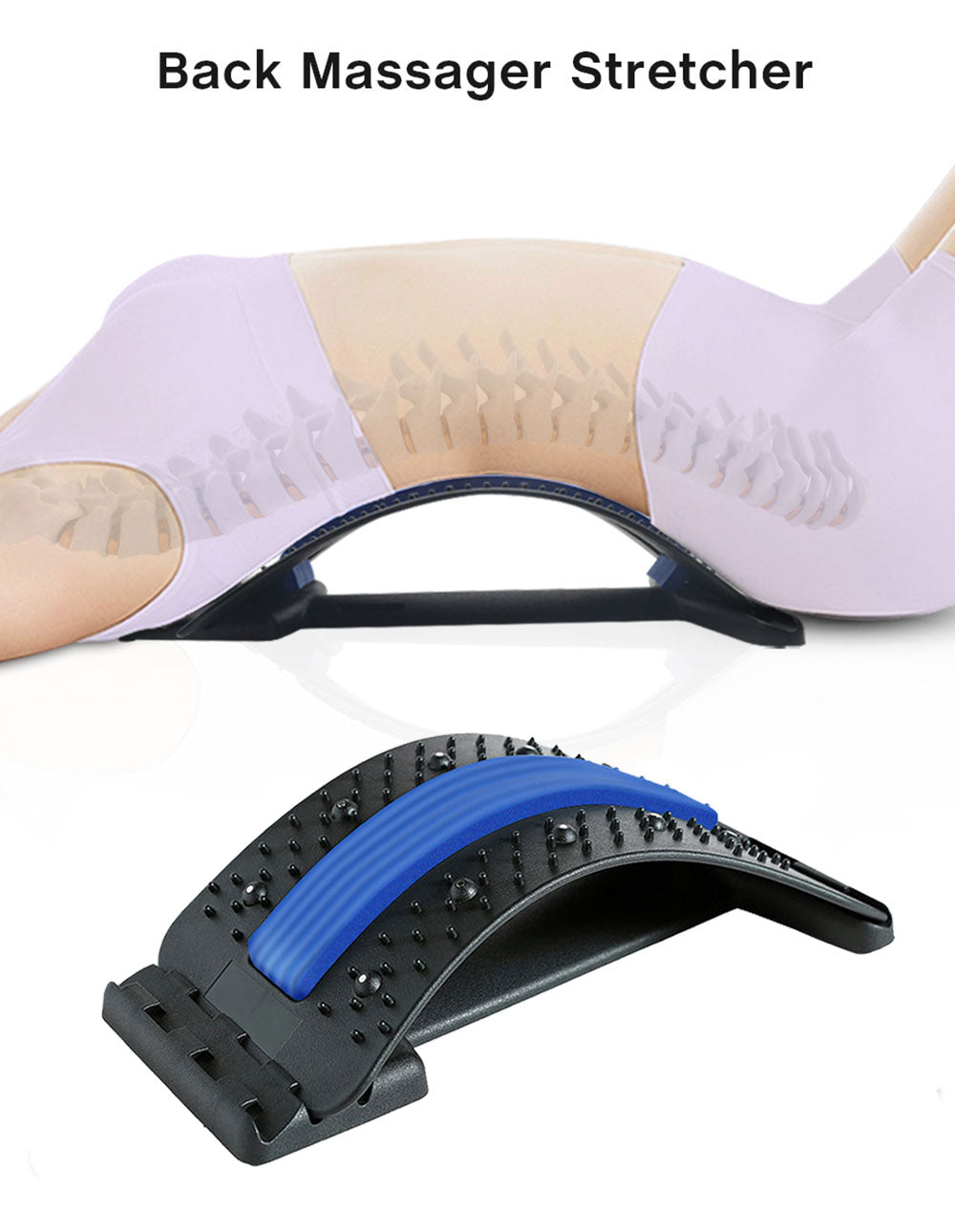 Multi-level Adjustable Back Massager Stretcher Waist Neck Stretch Fitness and Relaxation Callipson