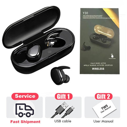 Y30 Bluetooth Earphones Wireless Headphones Touch Control Sports Earbuds Microphone Works On All Smartphones Music Headset TWS Callipson