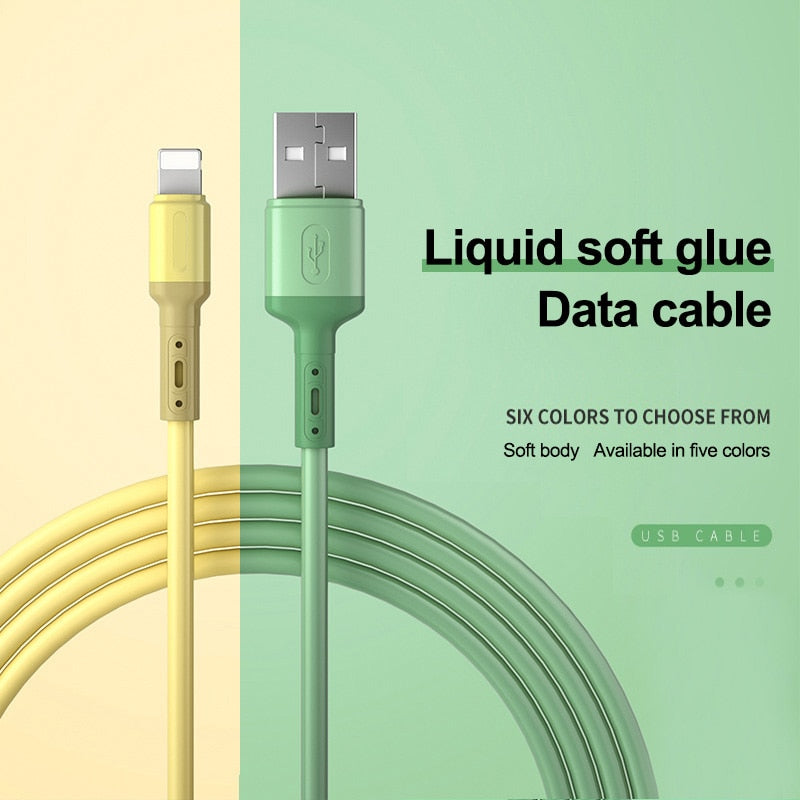 Silicone Charging USB Cable For iPhone With Fast Data Transmitting - 1/1.5/2M Callipson