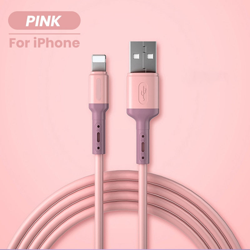 Silicone Charging USB Cable For iPhone With Fast Data Transmitting - 1/1.5/2M Callipson