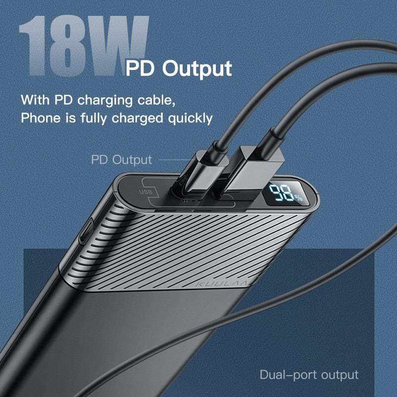 KUULAA Power Bank 10000mAh QC PD 3.0 Power Bank Callipson