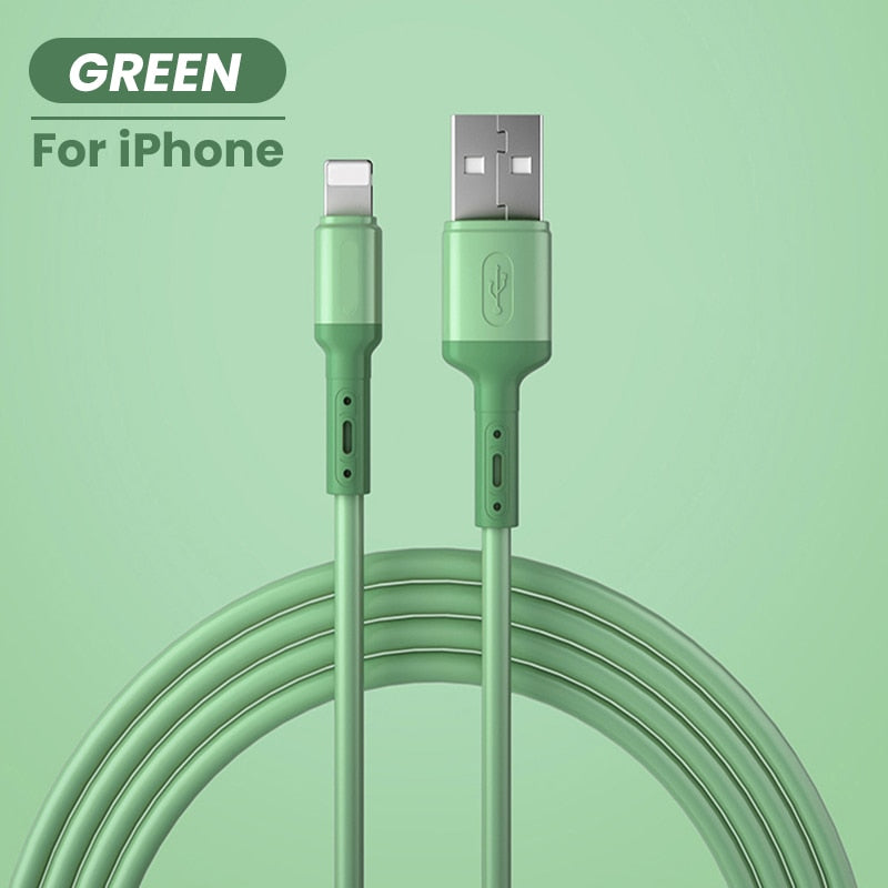 Silicone Charging USB Cable For iPhone With Fast Data Transmitting - 1/1.5/2M Callipson