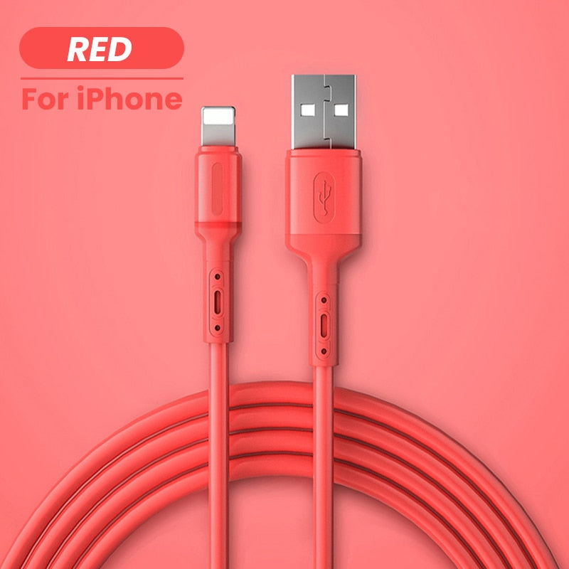 Silicone Charging USB Cable For iPhone With Fast Data Transmitting - 1/1.5/2M Callipson