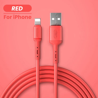 Silicone Charging USB Cable For iPhone With Fast Data Transmitting - 1/1.5/2M Callipson