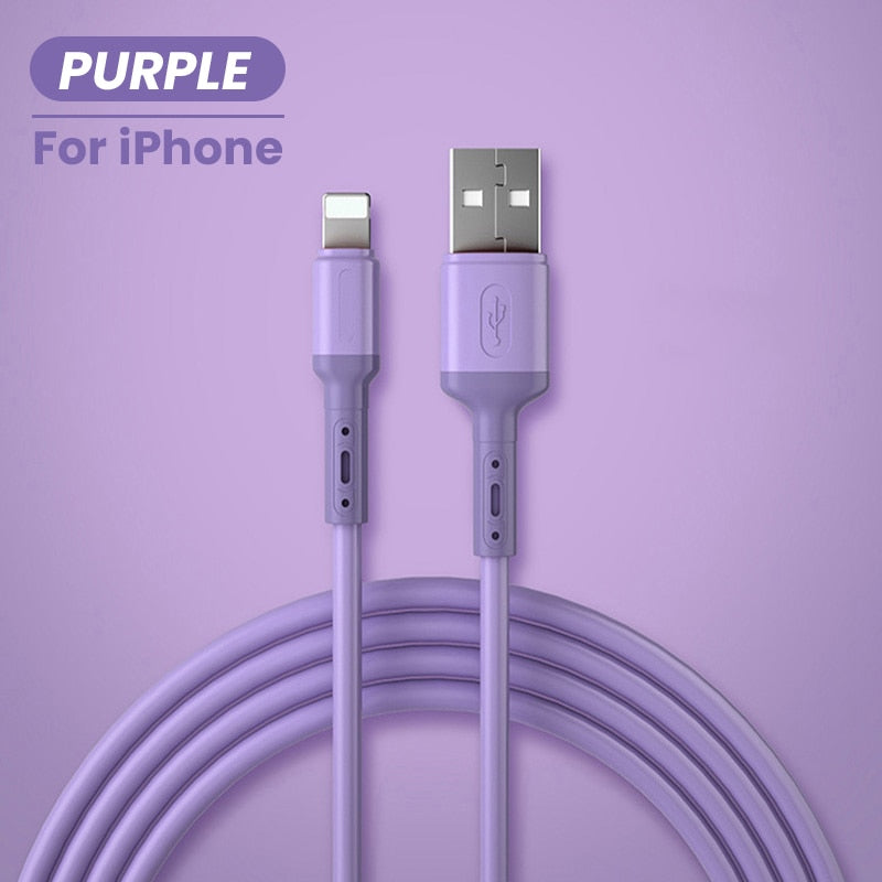 Silicone Charging USB Cable For iPhone With Fast Data Transmitting - 1/1.5/2M Callipson