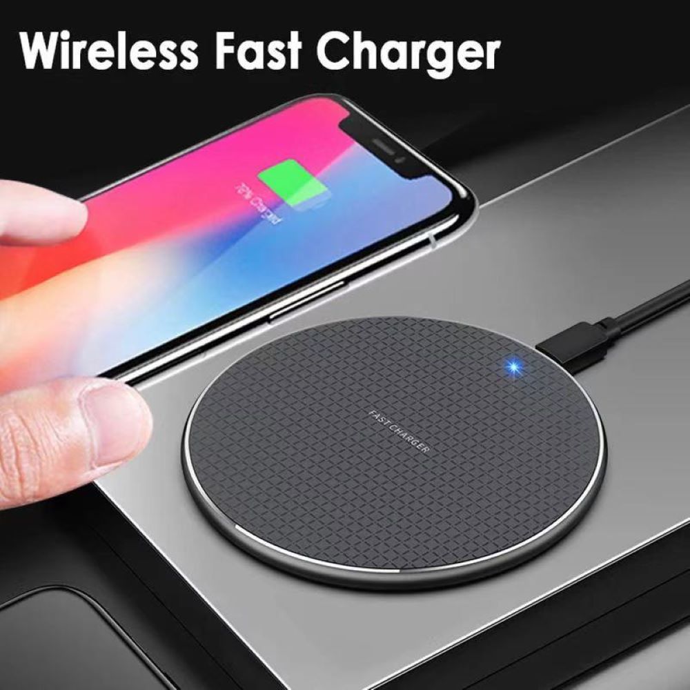 Round Wireless Ultra-Thin Charger 10W Aluminum Alloy Mobile Phone Wireless Charger Universal Callipson