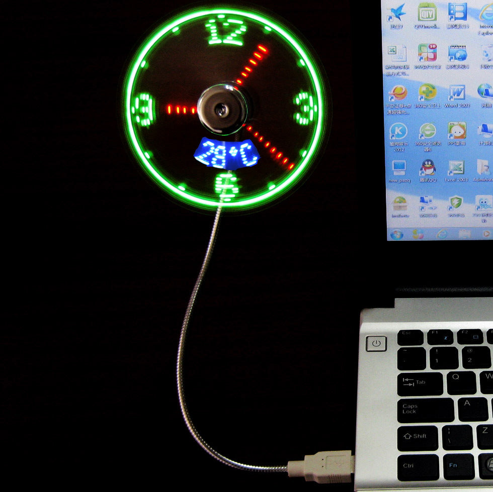 Peculiar led smart clock fan with temperature display real time usb flash word luminous fan Callipson